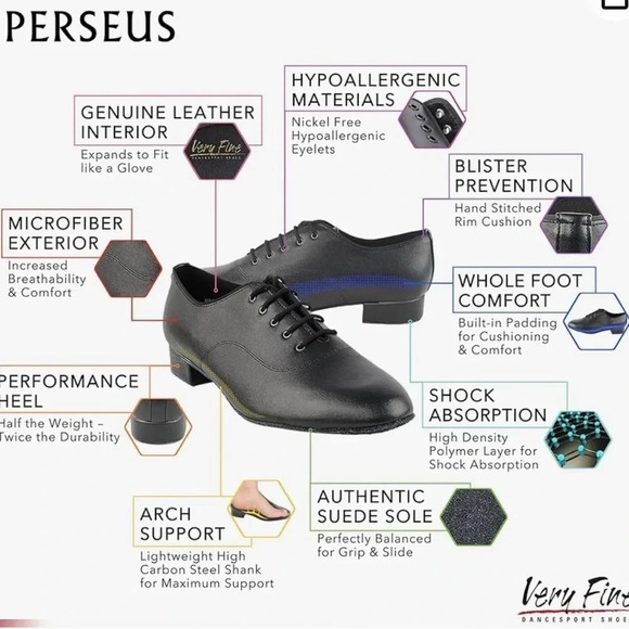 NWOT Very Fine Men's Dance Shoe Ballroom Collection  Bachata Social Salsa - Picture 7 of 9